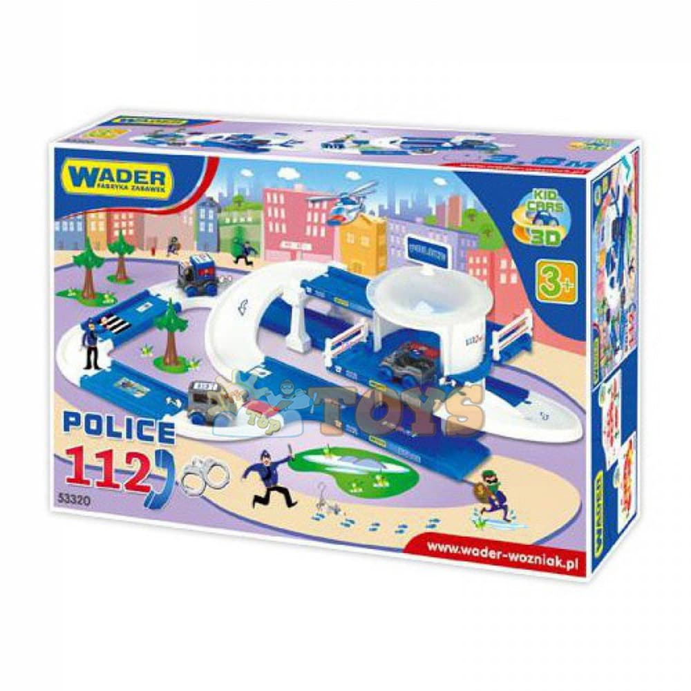 WADER Sediul de poliție cu nivel set cu 3 mașinuțe 53320 Police