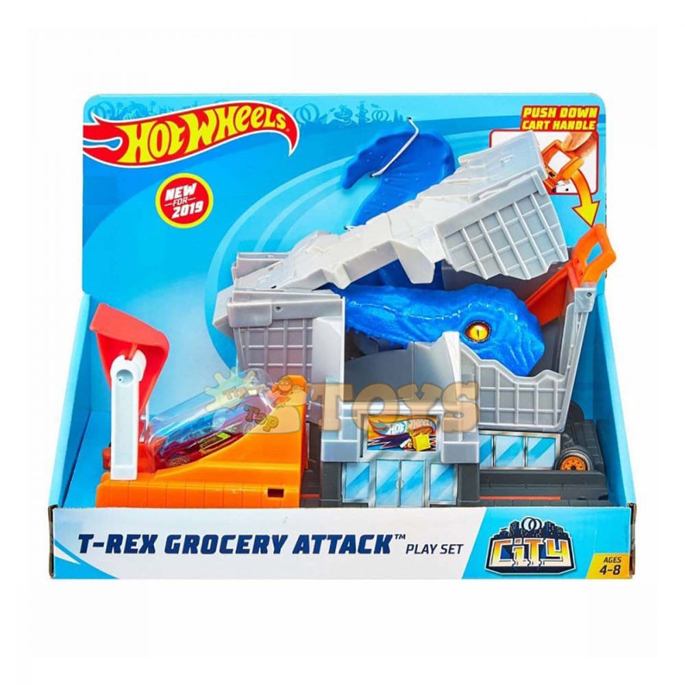 Set de joacă Hot Wheels T-Rex atac în supermarket GBF92 Mattel