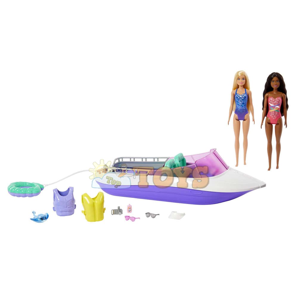 Set de joacă Barbie Barcă cu 2 păpuși și accesorii HHG60 Mattel