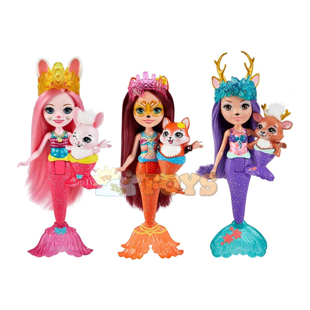 Enchantimals Set 3 păpuși sirenă 3 animăluțe Mermaid Crew HCF87