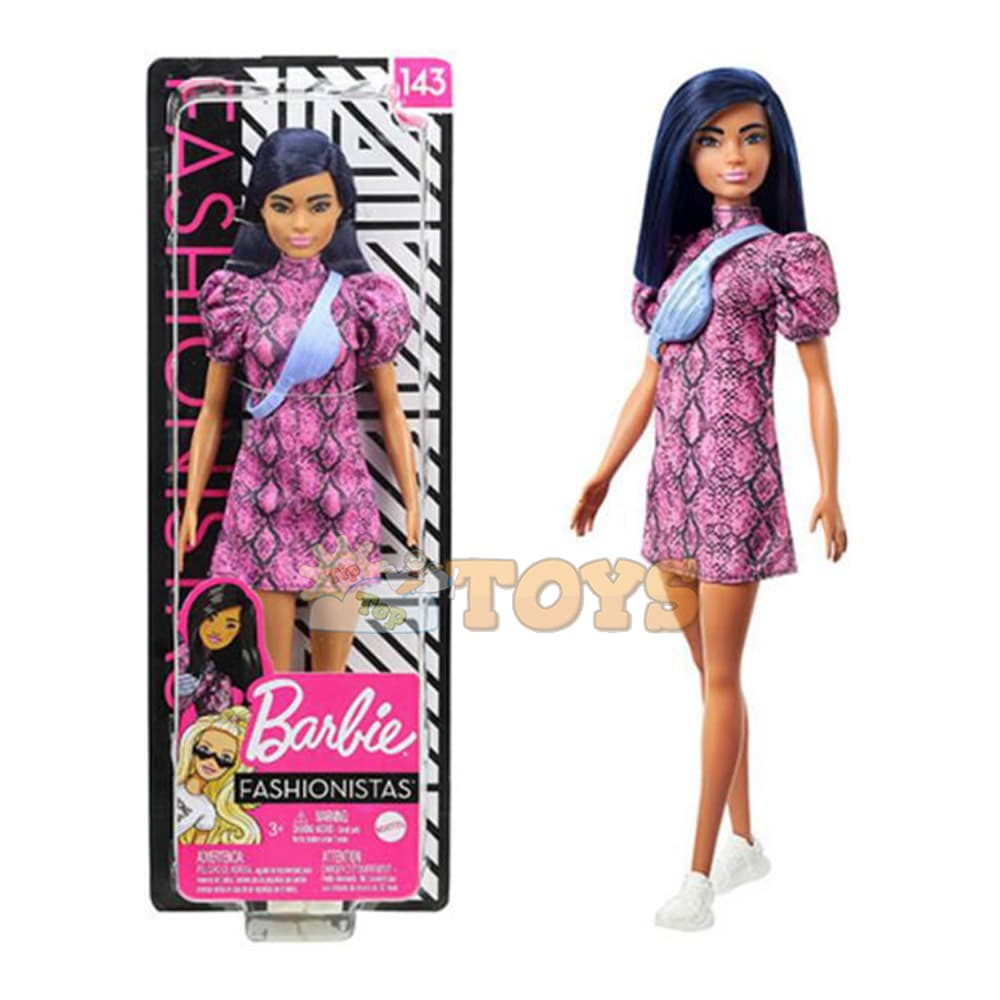 Păpușă Barbie Fashionistas #143 Model în rochie roz GXY99 Mattel