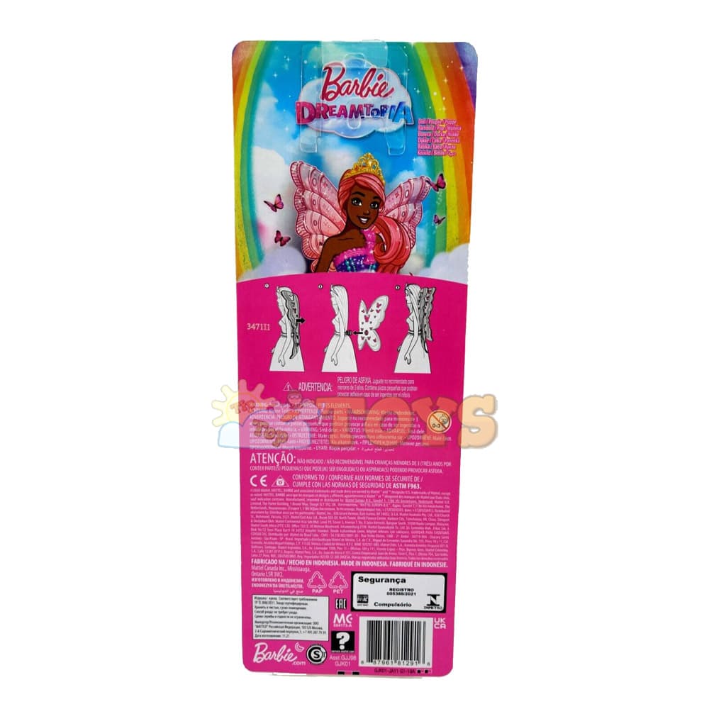 Păpușă Barbie Dreamtopia Zână curcubeu brunetă GJK01 Mattel