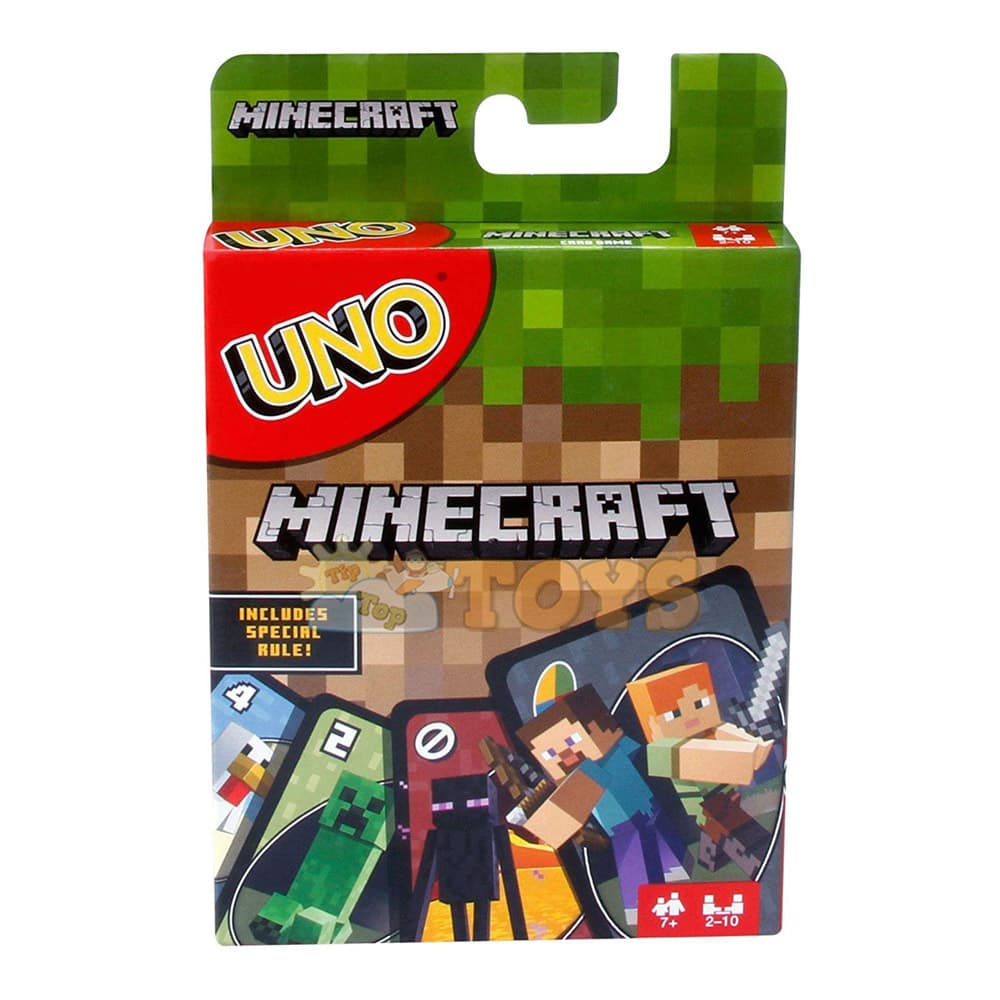 Cărți de joc UNO Minecraft FPD61 - 112 buc cărți Mattel