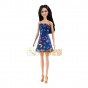 Păpușă Barbie Chic păr negru rochie albastră model fluturași HBV06