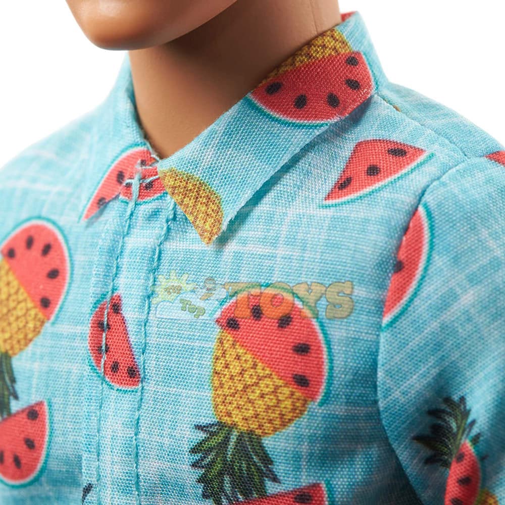 Păpușă Barbie Fashionistas Ken GYB04 cămașă fructe exotice
