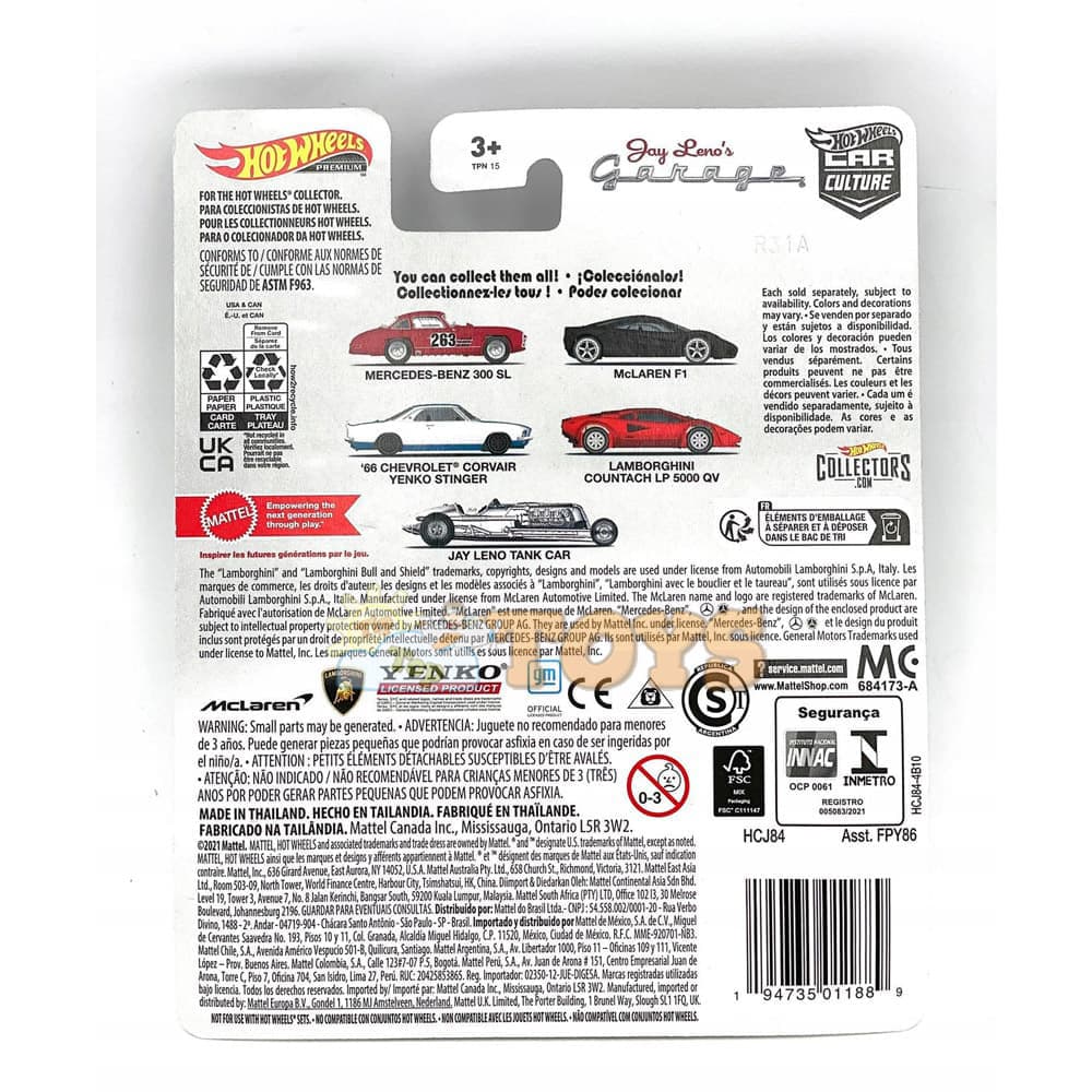 Hot Wheels Premium Mașinuță Jay Leno Tank Car HCJ85 Mattel