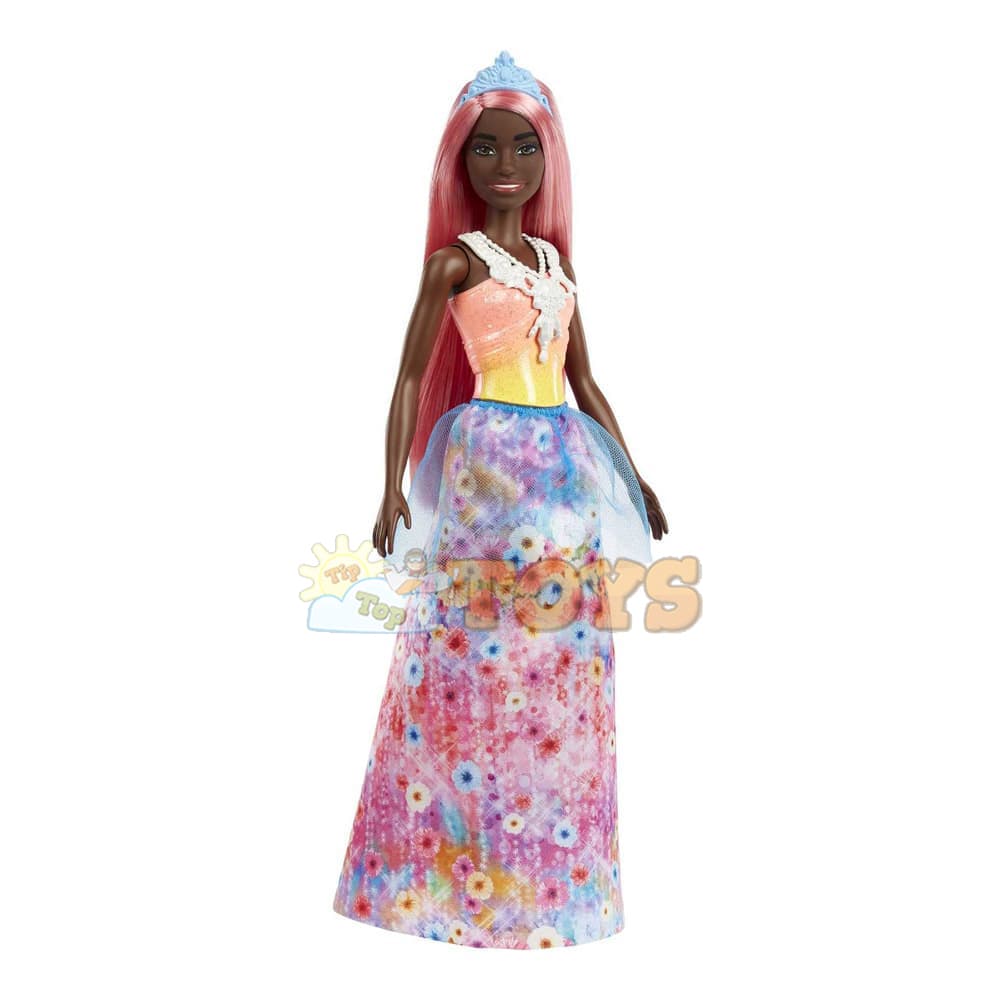 Păpușă Barbie Dreamtopia prințesă mulatră cu păr roz HGR14 Mattel