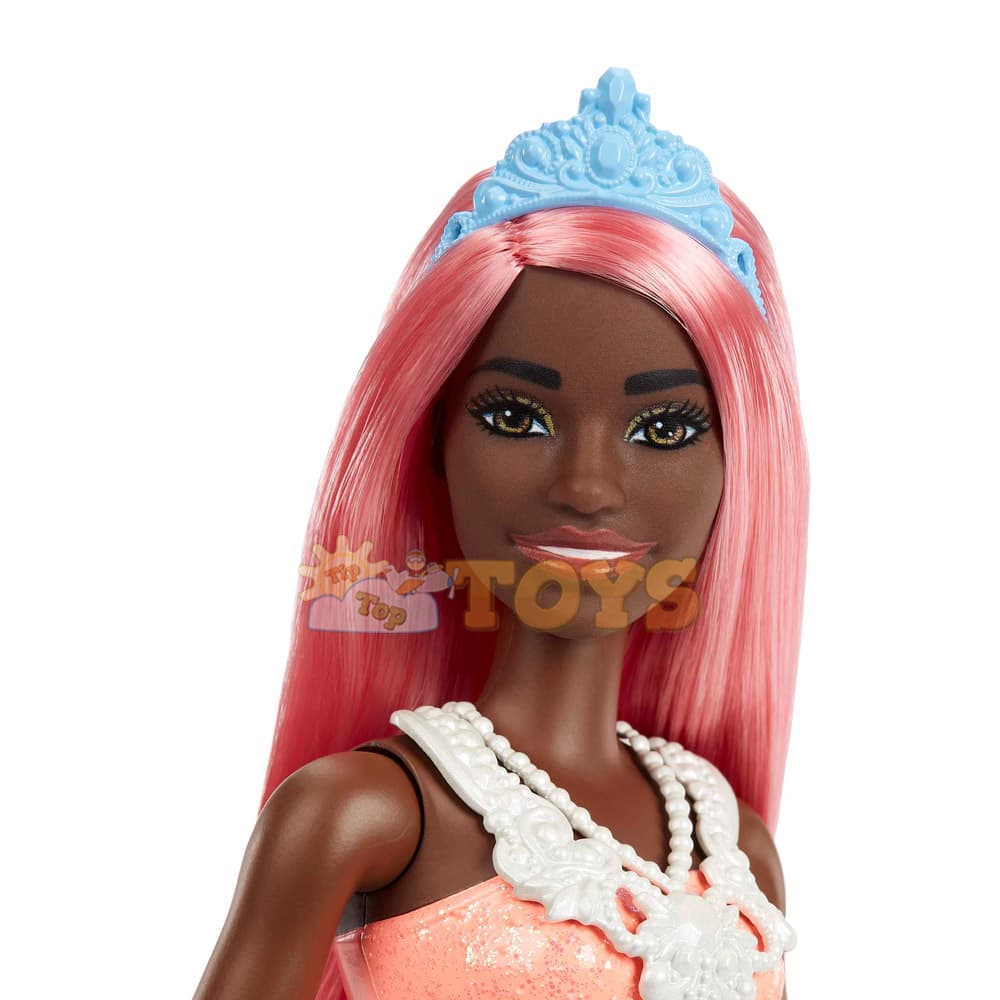 Păpușă Barbie Dreamtopia prințesă mulatră cu păr roz HGR14 Mattel