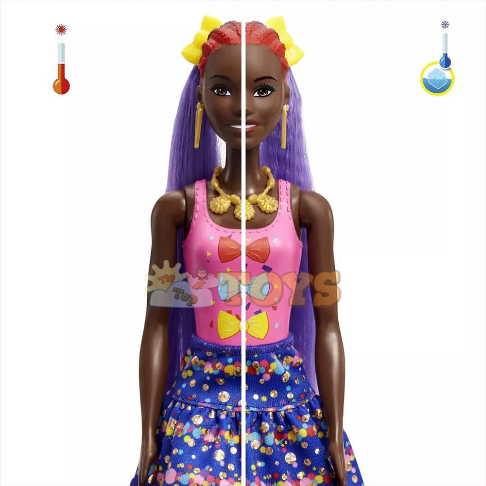 Set de joacă Barbie Color Reveal Party Styling cu 25 surprize HBG40