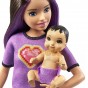 Păpușă Barbie Babysitters Skipper cu bebeluș blond GRP11 Mattel