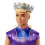 Păpușă Barbie Dreamtopia Ken regal cu coroană de aur alb HLC23