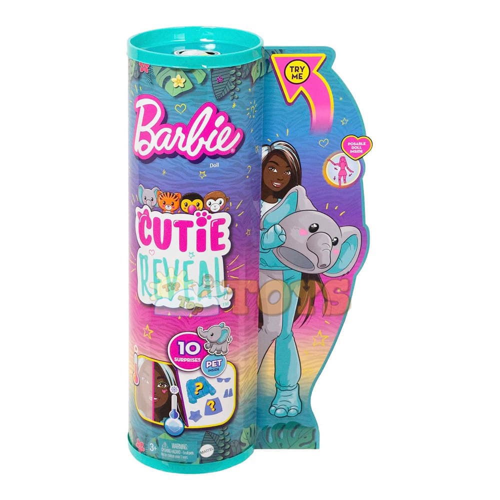 Păpușă Barbie Cutie Reveal Surpriză seria 4 Elefant HKP98 Mattel