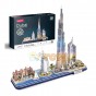Puzzle 3D City Line Dubai cu LED Cubic Fun 3D L523 182 piese