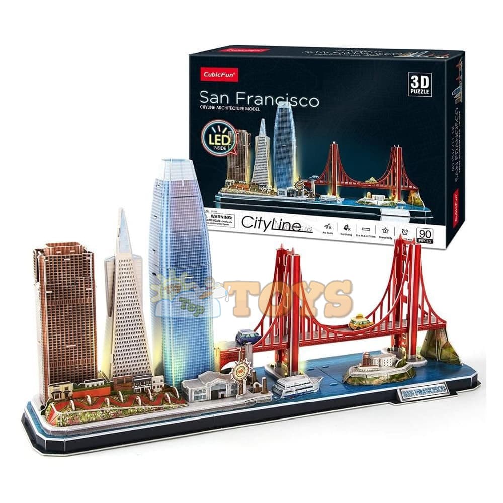 Puzzle 3D City Line San Francisco Cubic Fun 3D L524 90 piese