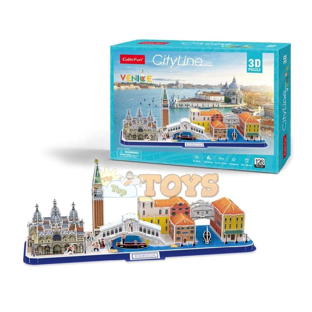 Puzzle 3D City Line Veneția Cubic Fun 3D MC269 126 piese