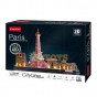 Puzzle 3D City Line Paris cu LED Cubic Fun 3D L525 115 piese