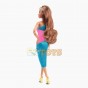 Păpușă Barbie Signature Looks Brunetă rochie midi cu un umăr HJW82