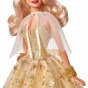 Păpușă Barbie Signature Holiday 2023 șatenă cu rochie aurie HJX06