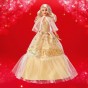Păpușă Barbie Signature Holiday 2023 șatenă cu rochie aurie HJX06