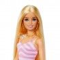 Păpușă Barbie blondă cu costum de baie și accesorii de plajă HPL73