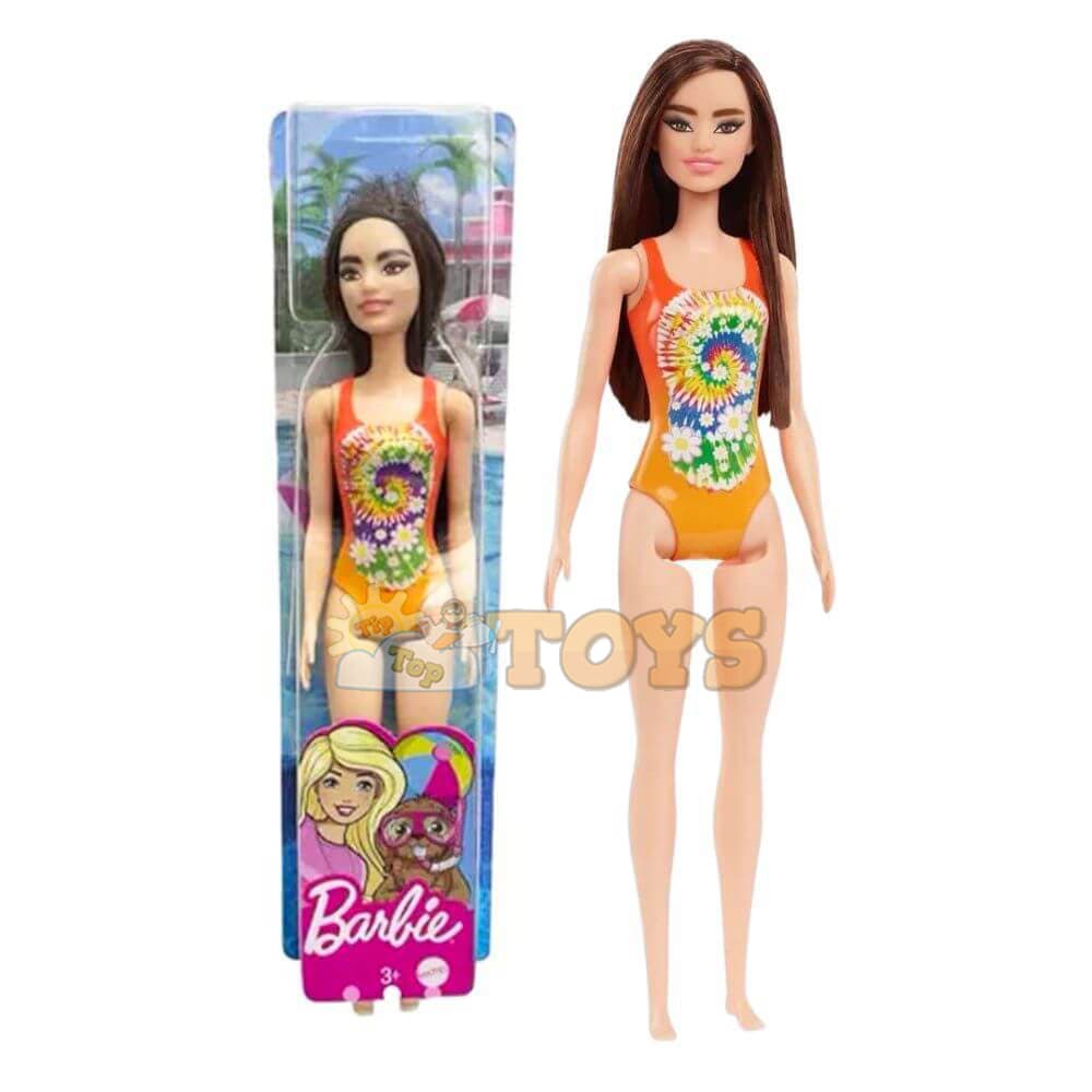 Păpușă Barbie La plajă în costum de baie portocaliu HDC49 - Mattel