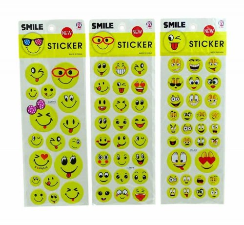 Sticker decorativ pentru cameră copii tip PVC cu burete Smiley hazlii