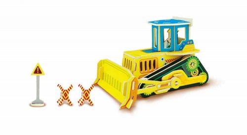 robud Puzzle 3D din lemn Utilaj buldozer VC405 60 piese Robotime