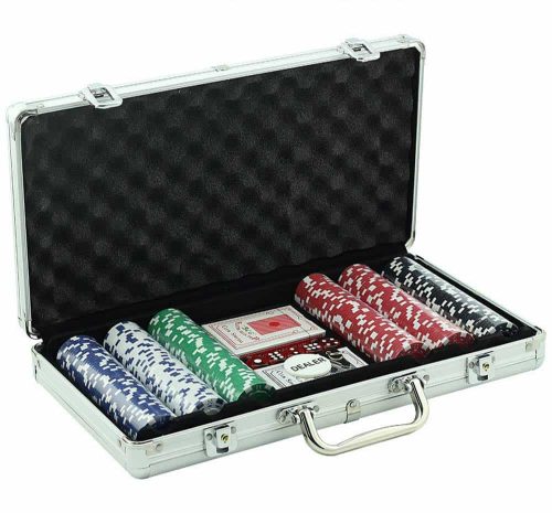 Set Poker Profesional 200 jetoane Poker Chips în servietă din aluminiu