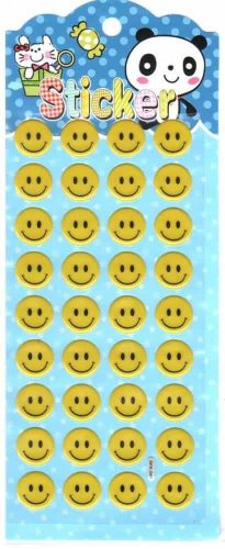 Sticker decorativ pentru cameră copii tip PVC cu burete Smiley 36 buc