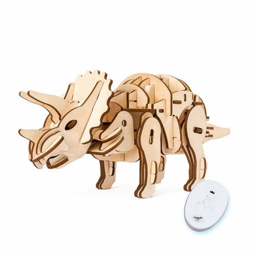 Robotime Puzzle 3D din lemn Dinozaur Triceratops D400 cu telecomandă