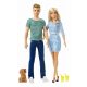 Barbie Set păpușă Barbie și Ken cu cățeluși FTB72 Mattel