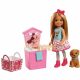 Set de joacă păpușă Barbie Chelsea cu cățeluș și accesorii FHP67