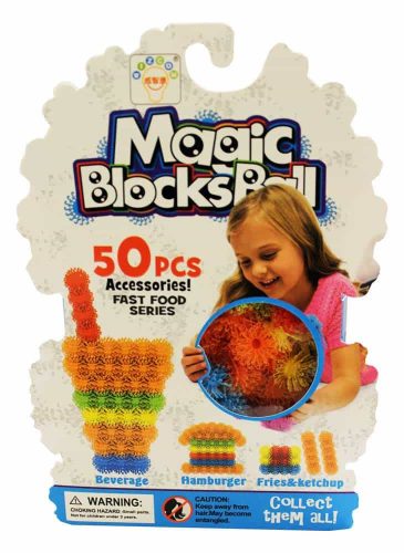 Set creație cu arici Magic Blocks Balls Fast Food series 50 buc accesorii