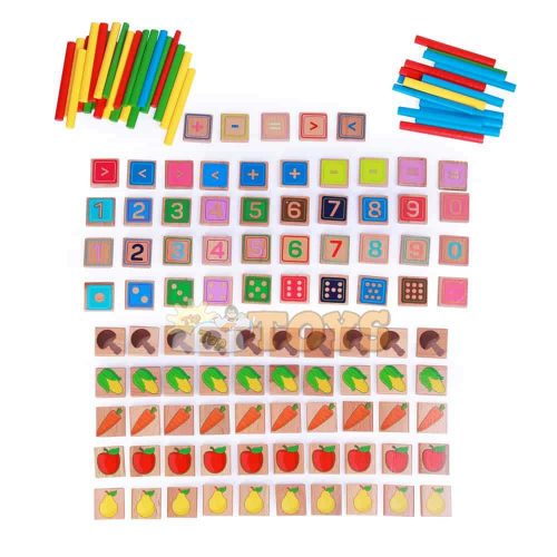 Set educativ din lemn Matematică 135 piese Lucy&Leo LL177 multicolor