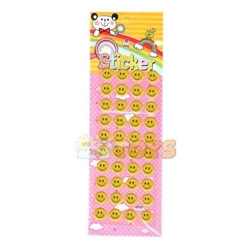 Sticker decorativ pentru cameră copii tip PVC cu burete Smiley 36buc roz