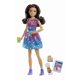 Păpușă Barbie Skipper Babysitters brunetă cu accesorii bebeluș FXG93