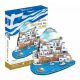 Puzzle 3D Model peisaj Santorini Grecia Cubic Fun 3D - 129 piese