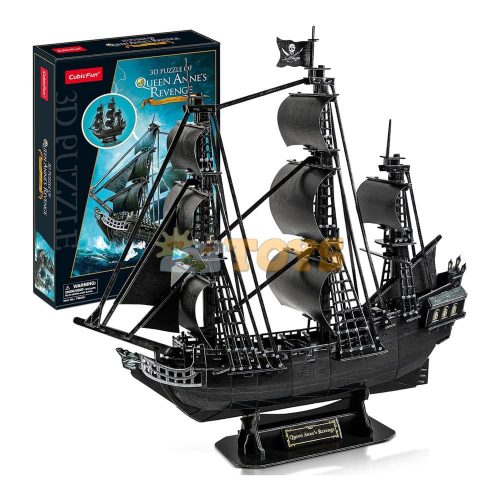 Puzzle 3D Queen Annes Revenge corabie Cubic Fun 3D 155 piese