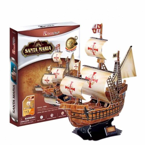 Puzzle 3D Corabie Santa Maria Cubic Fun 3D T4008 - 113 piese