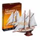 Puzzle 3D Two Masted Schooner Barcă Cubic Fun 3D T4007H 81 piese