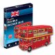 Puzzle 3D Double Decker Bus Londra Cubic Fun 3D - 66 piese