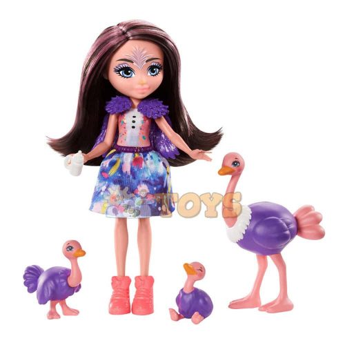 Enchantimals Set de joacă Ofelia Ostrich cu familia de ștruți GTM32