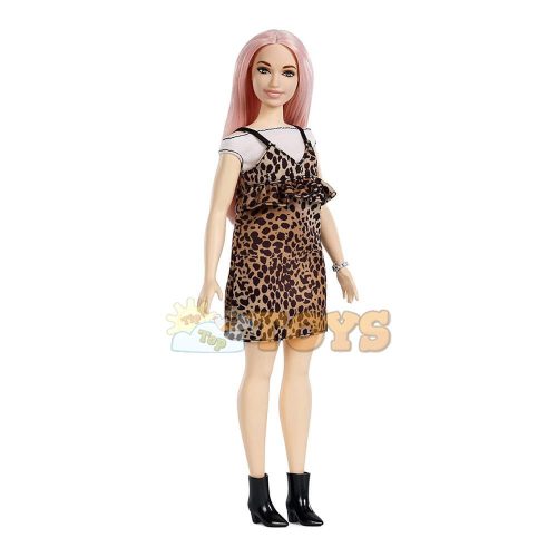 Păpușă Barbie Fashionistas Style în rochie cu imprimeu leopard FXL49