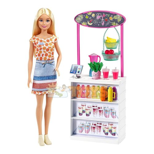 Set de joacă Barbie Smoothie Bar - păpușă wellness GRN75 - Mattel