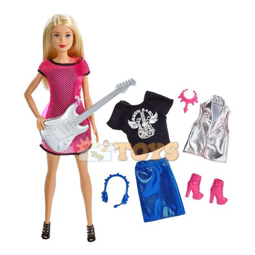 Barbie Păpușă Rockstar cu haine de schimb și chitară GDJ34 - Mattel