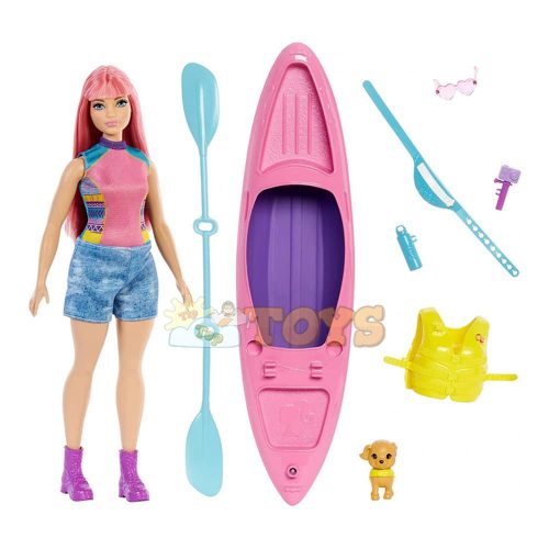 Set de joacă Barbie Camping păpușă Daisy cu barcă HDF75 - Mattel