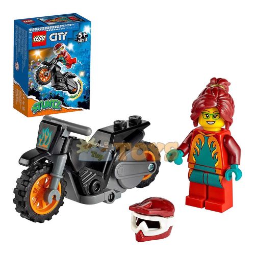 LEGO® City Motocicletă de cascadorii Flacără 60311 - 11 piese