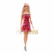 Păpușă Barbie Chic cu păr blond rochie roz model fluturași HBV05