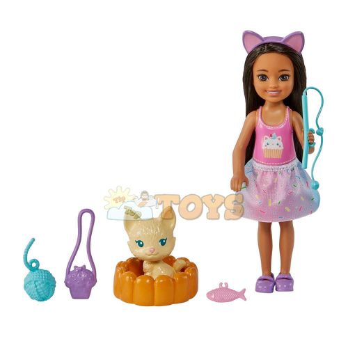 Set de joacă Barbie păpușă Chelsea și pisica HGT09 - Mattel