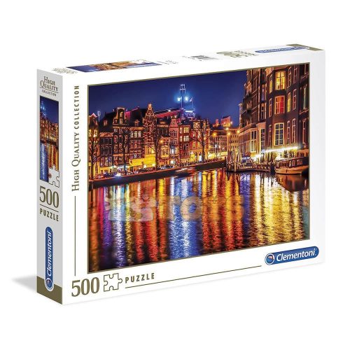 Clementoni Puzzle Amsterdam pe timp de noapte 35037 500 piese